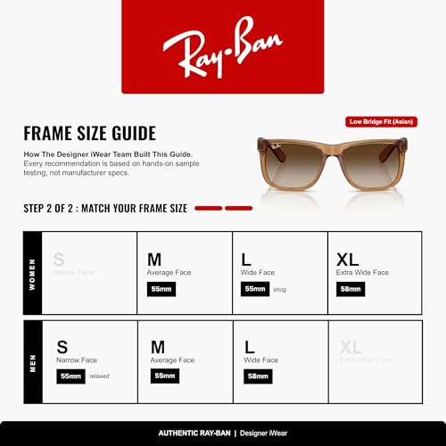 Image of Ray-Ban RB4165F Justin Classic Square Sunglasses for Men