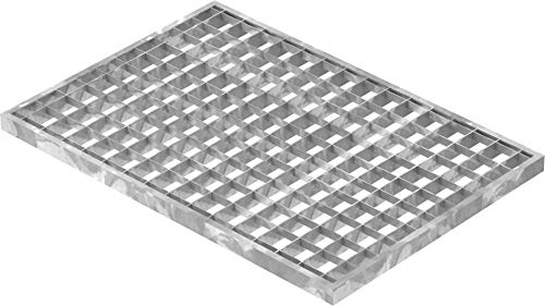 Fenau | Caillebotis/Grille conforme aux normes de l'industrie du bâtiment, Dimensions : 340 x 490 x 20 mm, Dimensions du maillage: 30/30 mm, galvanisée,...
