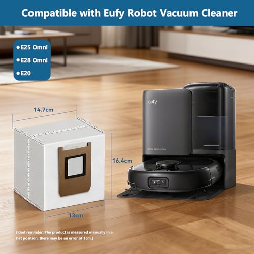 Image of WAIKAS 20 Pack E25 E28 Vacuum Bags for Eufy E28 Omni, E25 Omni, and E20 Robot Vacuum Cleaners- Large Capacity Replacement Accessories