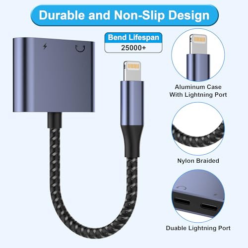Adaptateur Lightning 2 en 1 double écoute et charge simultanée iPhone 14 13 12 - 4