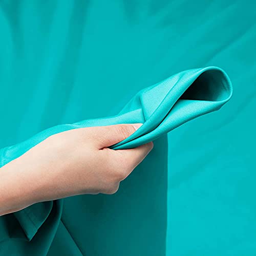 Larry24 18"- 21" Extra Deep Pocket Fitted Sheet For High Mattress - Hotel Luxury Silky Soft Double Brushed Microfiber Sheet, Wrinkle Free Bed Sheet, Queen - Teal Blue #TOP4