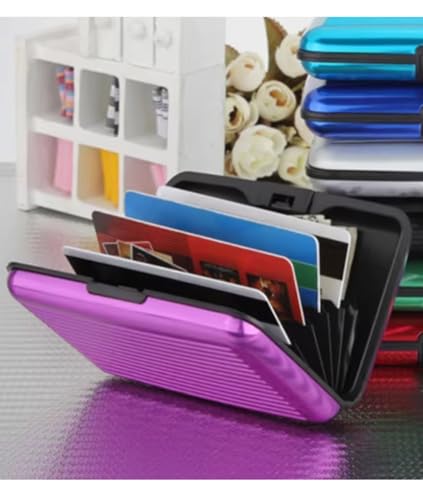 Credit Card Holder Hard Case, RFID Blocking Metal Card Wallet for Women Men3