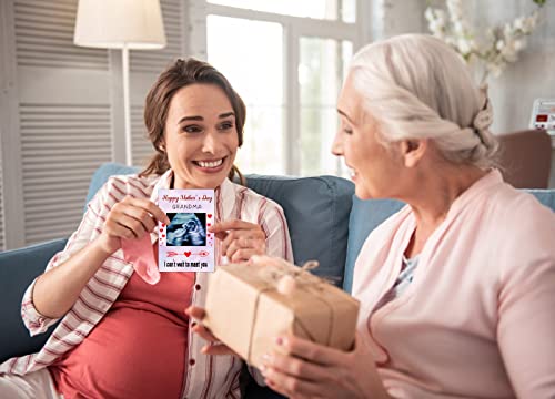 Flyab Happy Mother's Day Card For First Time Grandma First Mother's Day Card With Sonogram Photo Insert Happy First Mothers Day Card With Envelope For First Time Grandma New Grandmother Grandma To Be #TOP2