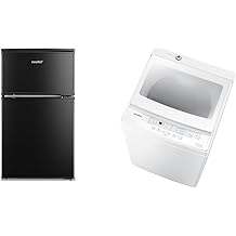 COMFEE' 2-piece Set of New Living Appliances, 13.8 gal 90 L Black + 13.2 lbs 6 kg White, Living Alone, Support New Life