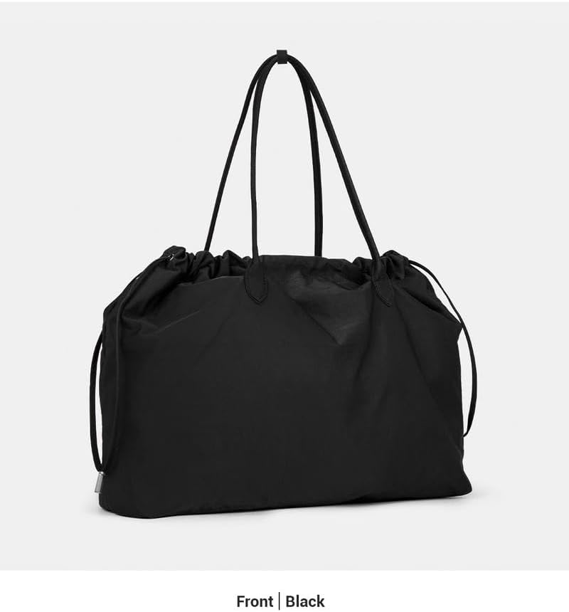 Nylon Tote Bag for Women - Hobo Shoulder Bag Lightweight Tote Handbag with Drawstring for Work Travel Shopping - Image 4