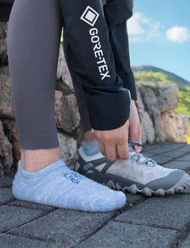 Image of Juclise Alpaca Wool Lightweight No Show Hiking Socks Breathable Moisture Wicking Cushioned Anti Blister Merino Outdoors