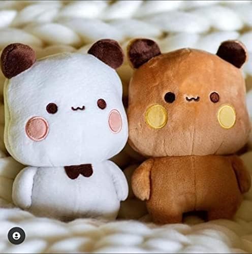 Image of Tinytotem 26 cm Bear Panda Soft Toys for Kids Huggable Large Cute Cartoon Teddy for Couple Peach Goma Plush Toy for Girls girlfirend Couple Gift Stuffed Plushie Cuddly Companion for Valentine Day