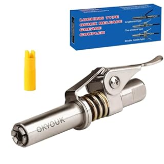 OKYOUK World's Smallest Grease Gun Coupler (Only 0.53 "),High Pressure Quick Release Grease Tips,Fit All 1/8" NPT Manual/Electric Grease Gun (Grease Gun Coupler)