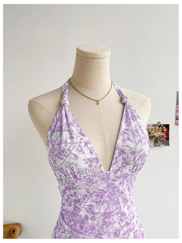 Image of BEAUDRM Women's Summer Mini Dress Backless Vacation Beach Sundresses Boho Going Out Dress Date Night Brunch Outfit