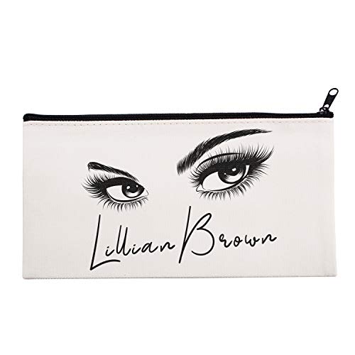 Personalized Cosmatic Case | Eyelash Design Makeup Bag For Women | Birthday,Bridesmaid, Events, Bachelorette Party Gifts | Customized Pouch | Survival Kits | Toiletries Handy Organizer | Single