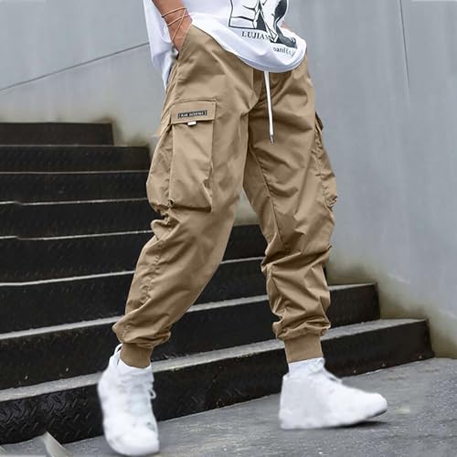 Baggy Cargo Pants for Men Drawstring Waterproof Casual Outdoor Hiking Joggers with Pockets Streetwear3