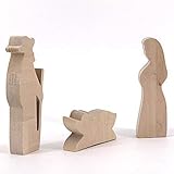  Maria, Josef und Kind - handgefertigte Krippenfiguren aus Holz - Weihnachtsgeschenk, Nikolaus