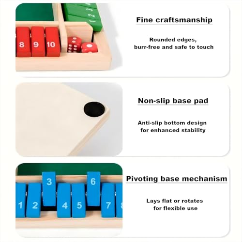 Shut The Box Juego de Dados para 2-4 Jugadores miniatura 5