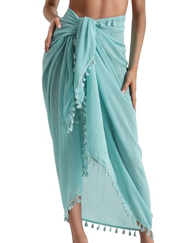 Image of Eicolorte Sarong Cover Up Womens Beach Cover Up Bikini Bathing Suit Swimsuit Swimwear Coverup Sarong Pareo Wraps for Women