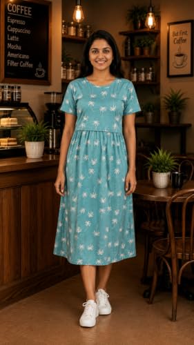 Image of Maternity Feeding Maxi Dress with Pockets, Green Butterfly Print, Zipless Long Pregnancy Gown, Pre & Post Maternity Wear Ankle Length