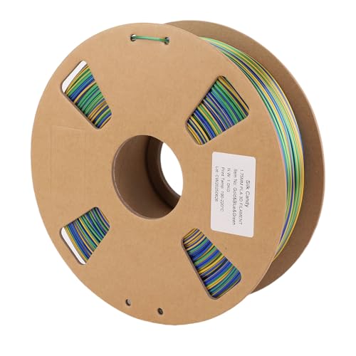 Odorkle Filamento PLA para Impresora 3D de 1,75 Mm, 1 Kg, Filamento PLA de Alta Resistencia de 3 Colores con Desenrollado Suave para Decoraciones Artesanales, Temperatura de Impresión