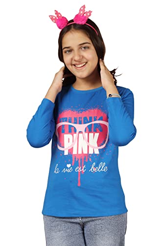 Image of KYDA KIDS Girls 100% Cotton Full Sleeve Printed T-Shirt (Pack of 3)