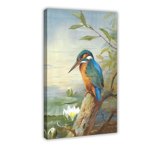 Poster kingfisher oiseau animal art peinture sur toile decoration chambre 50x75