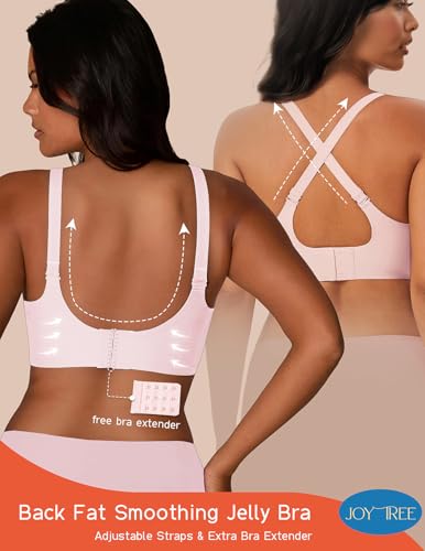 Image of JOYTREE Silky Bras for Women No Underwire V Neck Bralettes for Women Cloud Feel Everyday T Shirt Bra with Extender