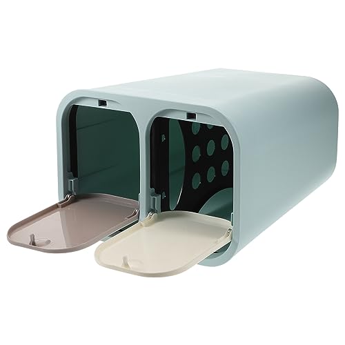 Image of PATKAW Dual Compartment Trash Can with Lid Recycling Recycle Bin Classified Garbage Container Wastebasket for Kitchen Bathroom Under Sink Desk Blue, Sky-blue, 33X28.7X20.7CM, 38048TY16M