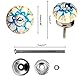 Set von 20 Keramikknöpfen mit verschiedenen floralen Designs, handbemalt. Handgefertigte Griffe für Schränke, Schubladen, Kommoden und Kleiderbügel. Klassische Knöpfe mit 38 mm Durchmesser.