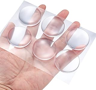 12 PCs Door Knob Wall Shield, Clear Round Soft Silicone Rubber Wall Protector Self Adhesive Door Handle Bumpers Pads, Door Buffer Stopper for Cabinets, Wall and Door Handles