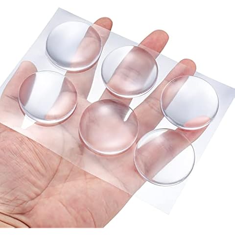 12 PCs Door Knob Wall Shield, Clear Round Soft Silicone Rubber Wall Protector Self Adhesive Door Handle Bumpers Pads, Door Buffer Stopper for Cabinets, Wall and Door Handles Cover