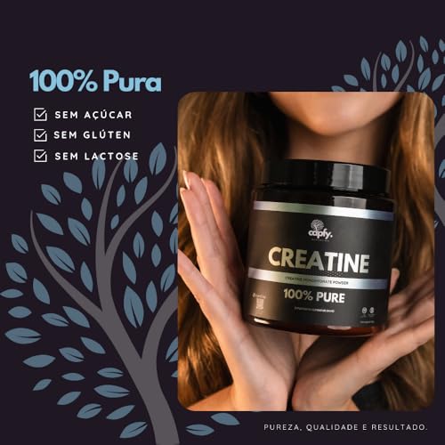 Creatina 100% Pura 300g Monohidratada Premium Capfy. Importada com Laudo de Pureza Eurofins Suplemen