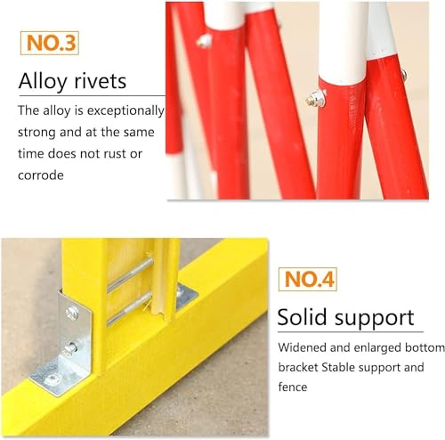 Barrière de circulation extensible et pliable rouge pour chantier - 3