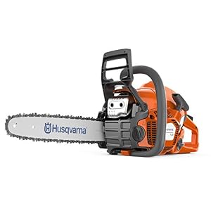 Husqvarna 130 Gas Powered Chainsaw, 38-cc 2-HP, 2-Cycle X-Torq Engine, 16 Inch Chainsaw with Automatic Oiler, For Wood Cutting and Tree Pruning, Gifts For Men