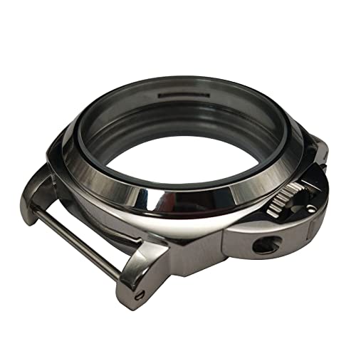 Stainless Steel 44mm Watch Case Kit for ETA 6497/6498 ST3600 Movement Accessories, Replacement Case for Women's & Men's Wrist Watch