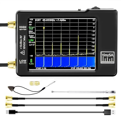 Image of TinySA Spectrum Analyzer Handheld,2.8inch Touchscreen 100KHz-960MHz Portable Frequency Analyzer MF /HF /VHF UHF Input | ESD Protected Function & PC Control | As a Signal Generator