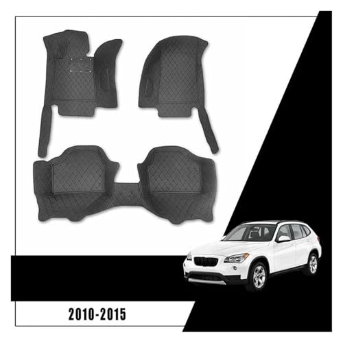 Tapis de voiture pour BMW X1 2010-2015 LHD noir et rouge - 5
