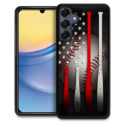 TnXee Compatible with Samsung Galaxy A16 Case,American Baseball Flag Anti-Skid and Shockproof Protective Case for Women/Men,Soft Silicone Rubber+Hard PC Back Cover Compatible with Samsung Galaxy A16