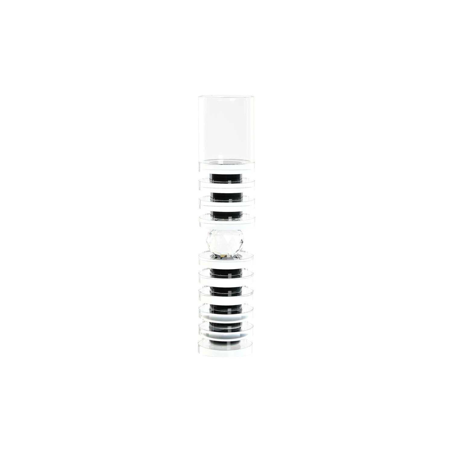 Portavela cristal 6x6x28 noir pour centre de table de mariage