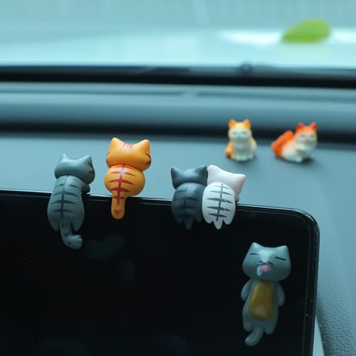 GGSTDDUP Cute Cat Car Interior Accessories Dashboard Decorations, 29 Piece Car Dash Decor Rearview Mirror Ornament Cute Pussy Figures Anime Decor for Car Home Garden Office — view 2