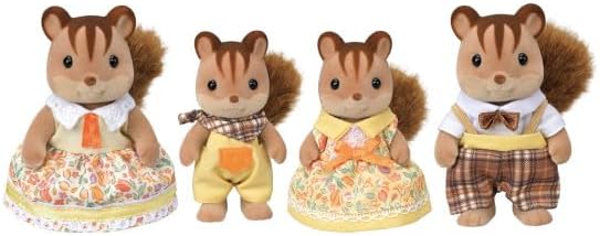 Calico Critters Squirrel Family, Set of 4 Collectible Doll Figures