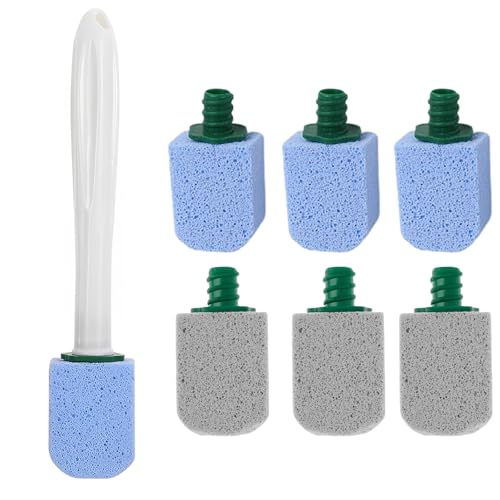 Image of Pumice Stone Toilet Stick,Pumice Chisel Sticks Cleaning,Pumice Stine Scrubber and Cleaner for Toilet Bowl,Bathroom,Kitchen,6Pcs Pumice Stone and 1 Long Handle (6Pcs-B)