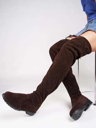 Image of JM LOOKS women Fashion Solid Heels Long Boots Over Knee High Boots Pull On Heels Stylish For Womens & Girls