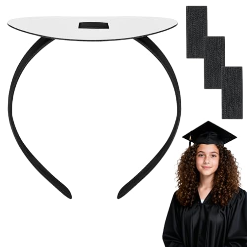 NNG 1 PCS Upgraded Graduation Cap Headband, Graduation Cap Band with Adhesive Felt & Hook-and-Loop Fasteners,Hair Band Hat Accessories for Graduates