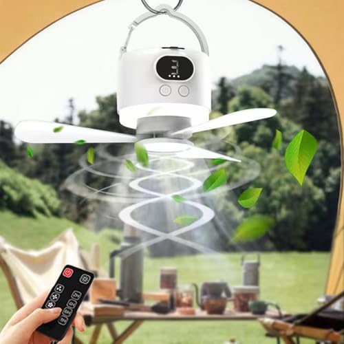 Ventilateur de plafond télécommandé à charge USB pour ventilation de tente et marché - 5