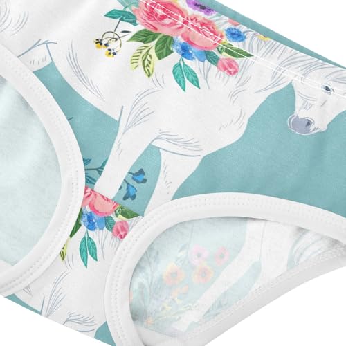 Pattern Toddler Underwear Custom 2t Cotton Girl Panties Cute White Horses Floral Briefs Undies Kids4