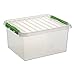 Produktbild 6x SUNWARE Q-Line Box - 36 Liter - 500 x 400 x 260mm - transparent/grün