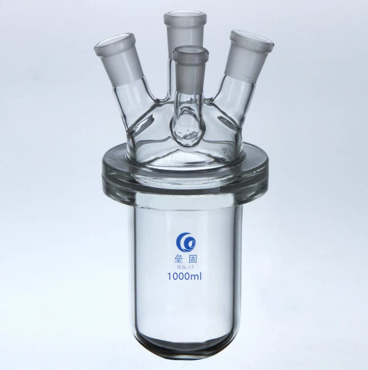 Labor-Borosilikatglas-Kolben. 1 Satz 500 ml 1000 ml 2000 ml Medizinischer Glasreaktor mit 4 Hälsen in Tonnenform mit vier Öffnungen(2000ml 24x3x14)