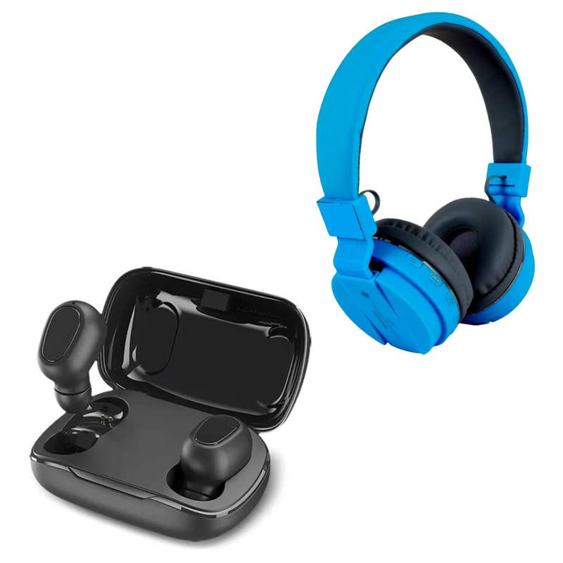 Elevea ( 12 Years Warranty - Comfortable On-Ear Bluetooth Wireless Headphone, TWS 02 Wireless Earbuds with Charging Box-picture-44