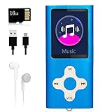 Mp3 Player,Music Player with a 16 GB Memory Card Portable Digital Music Player/Video/Voice Record/FM Radio/E-Book Reader/Photo Viewer/1.8 LCD (Blue)