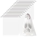 Songella Sacchetti per Scarpe Borsa da Viaggio con Coulisse 40 * 50cm Sacchetti Portascarpe Traslucida 12 Pezzi per Scarpe Abbigliamento