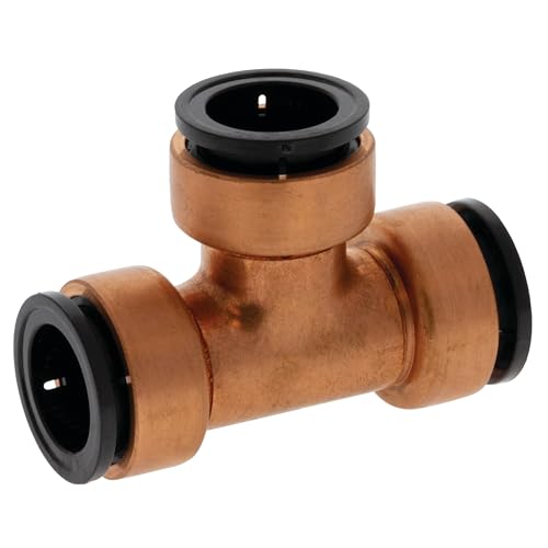Image of NIBCO Fig No P611, 1 in. x 1 in. Copper Wrot Racer Push-to-Connect Tee