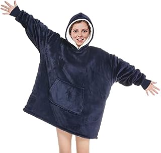 Yutdeng Blanket Hoodie for Kids Oversized Hoodie Blanket with Giant Front Pocket Soft Reversible Warm Cosy Comfy Wearable Hooded for Girls Boys Teens