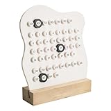 Mulaibdin Desktop Perpetual Calendar, Reusable Block Calendar for Desk, Modern Ring Date Calendar, Record Cute Decor for Home Office Accessories Aesthetic (White)